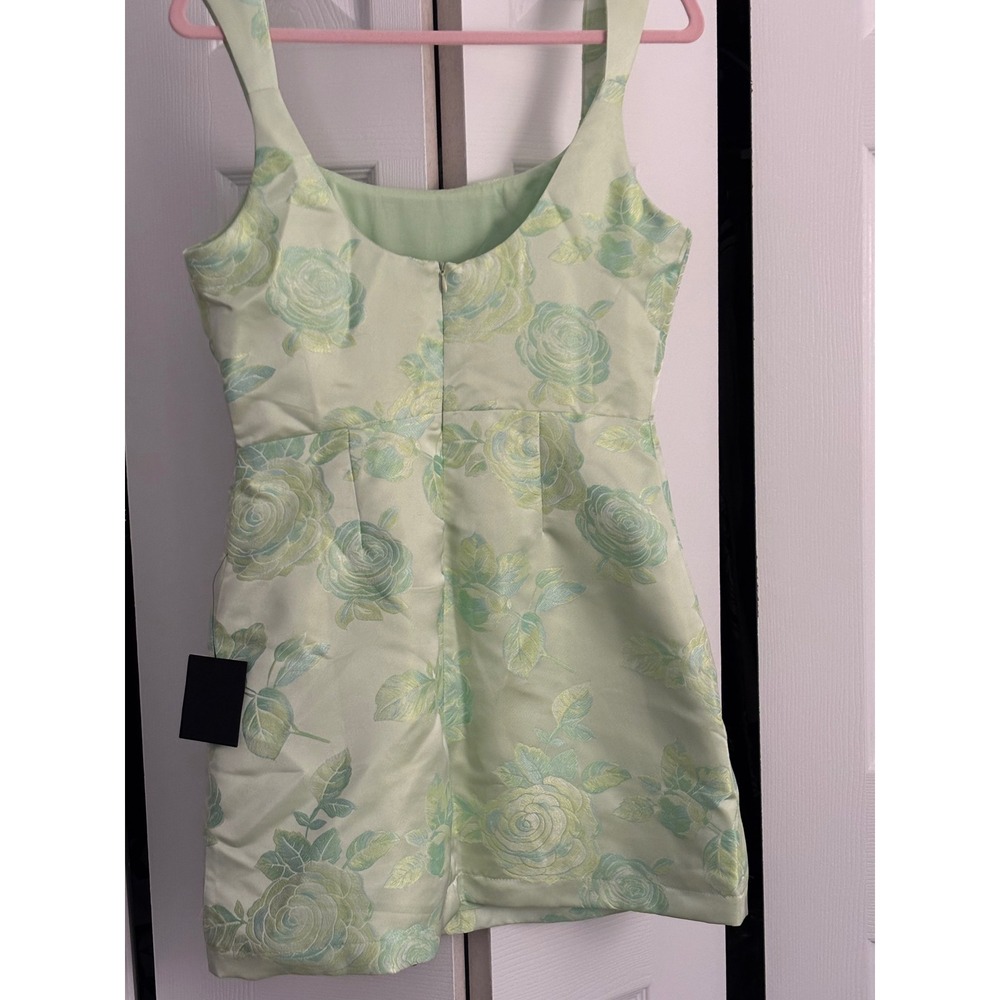 NWT Lulus Brighter Side Floral Jacquard Mini Dress M MSRP $69 Green - Picture 12 of 12